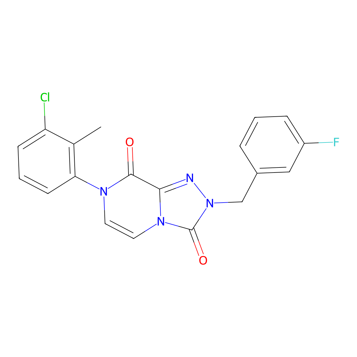 7-(3-chloro-2-methylphenyl)-2-(3-fluorobenzyl)-[1,2,4]triazolo[4,3-a]pyrazine-3,8(2H,7H)-dione molecular structure, CAS 2034401-15-3