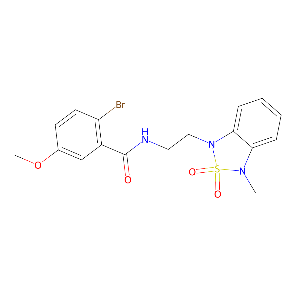 2-bromo-5-methoxy-N-(2-(3-methyl-2,2-dioxidobenzo[c][1,2,5]thiadiazol-1(3H)-yl)ethyl)benzamide molecular structure, CAS 2034401-17-5