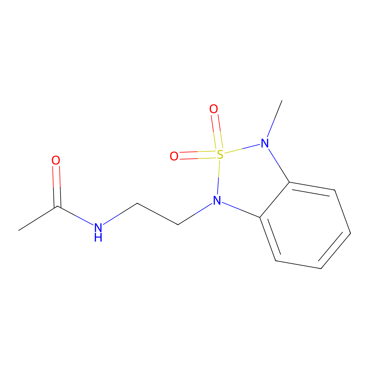 N-(2-(3-methyl-2,2-dioxidobenzo[c][1,2,5]thiadiazol-1(3H)-yl)ethyl)acetamide molecular structure, CAS 2034401-26-6