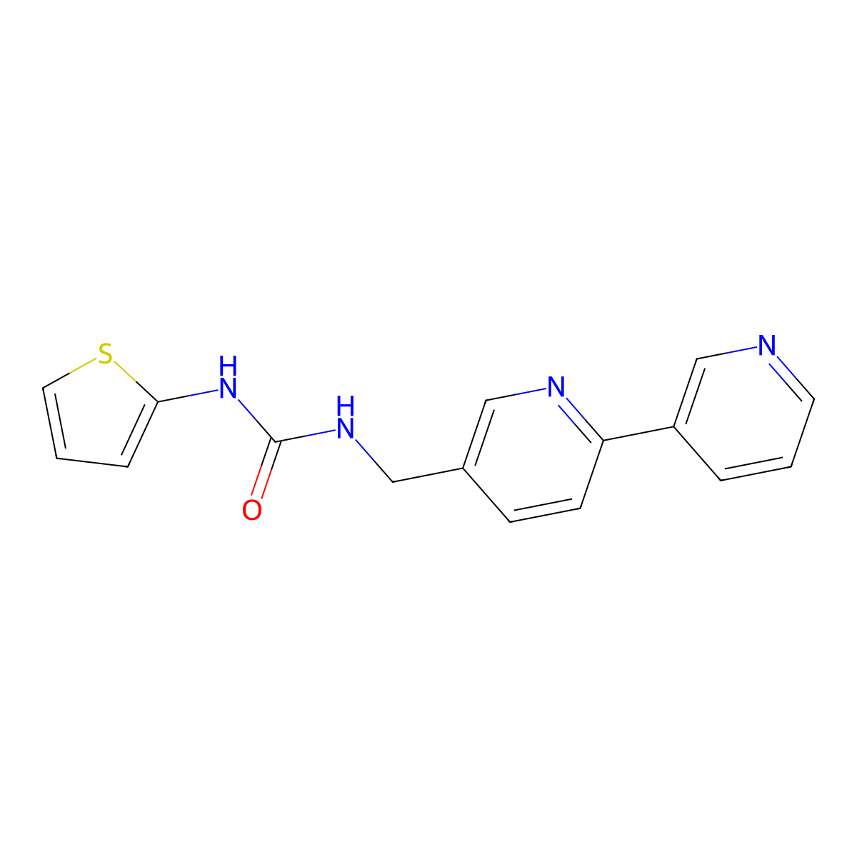 1-([2,3'-Bipyridin]-5-ylmethyl)-3-(thiophen-2-yl)urea molecular structure, CAS 2034401-28-8