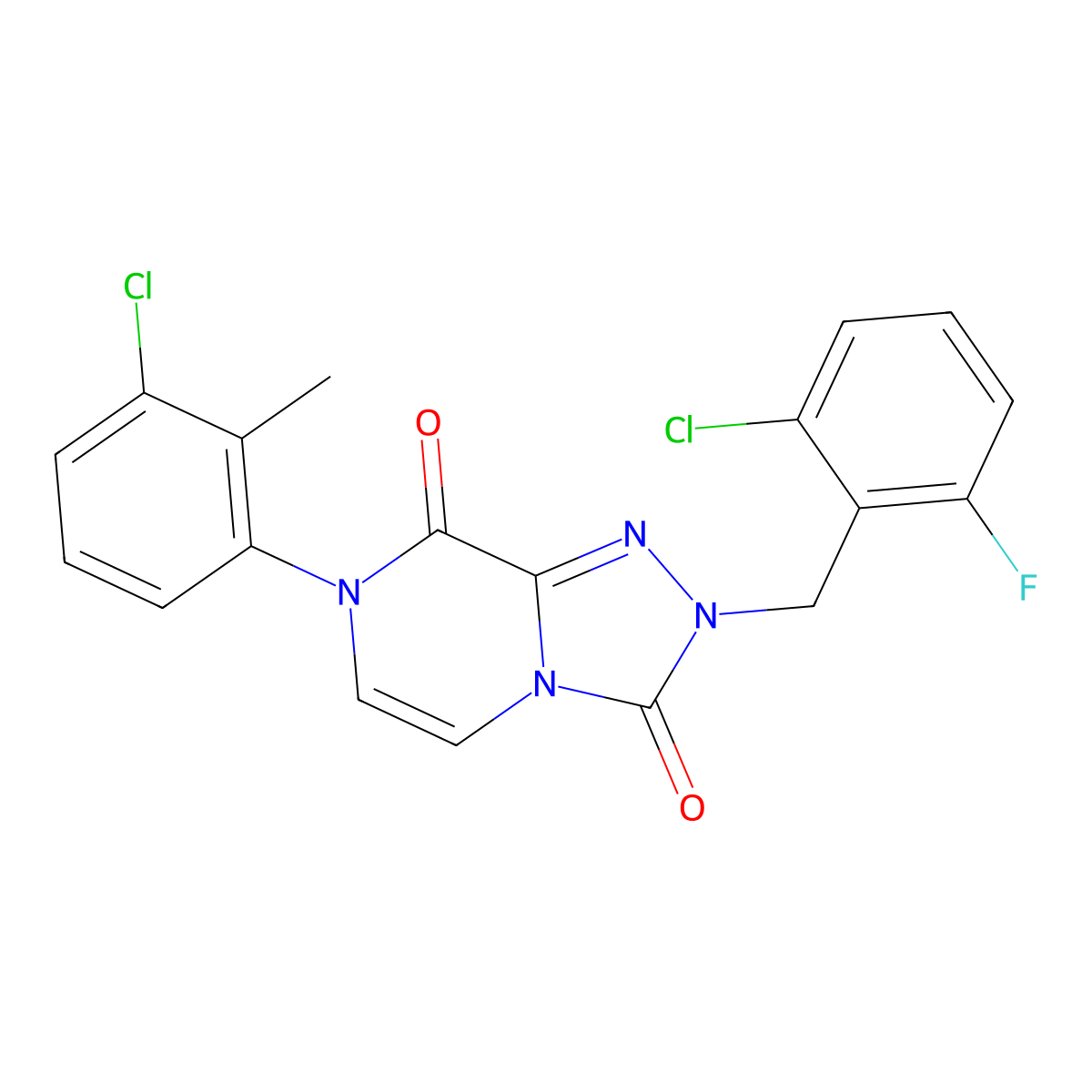 7-(3-chloro-2-methylphenyl)-2-(2-chloro-6-fluorobenzyl)-[1,2,4]triazolo[4,3-a]pyrazine-3,8(2H,7H)-dione molecular structure, CAS 2034401-29-9