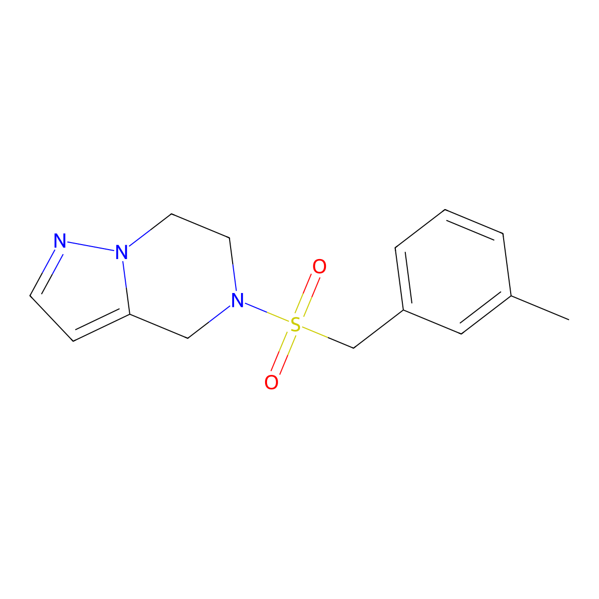5-((3-Methylbenzyl)sulfonyl)-4,5,6,7-tetrahydropyrazolo[1,5-a]pyrazine molecular structure, CAS 2034401-35-7