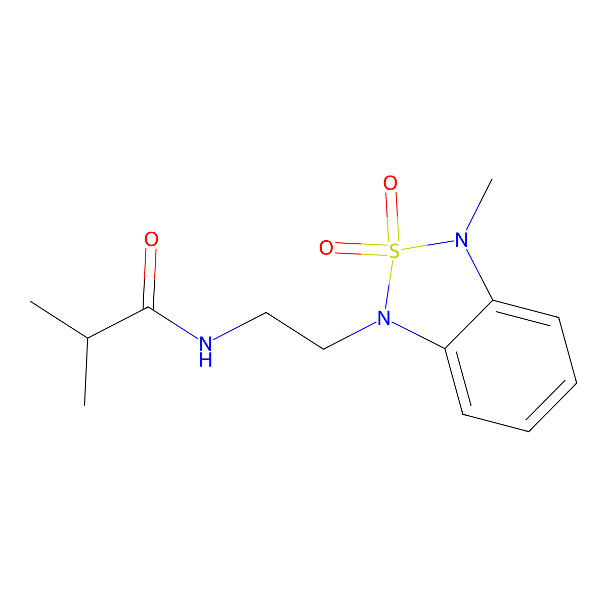 N-(2-(3-methyl-2,2-dioxidobenzo[c][1,2,5]thiadiazol-1(3H)-yl)ethyl)isobutyramide molecular structure, CAS 2034401-36-8