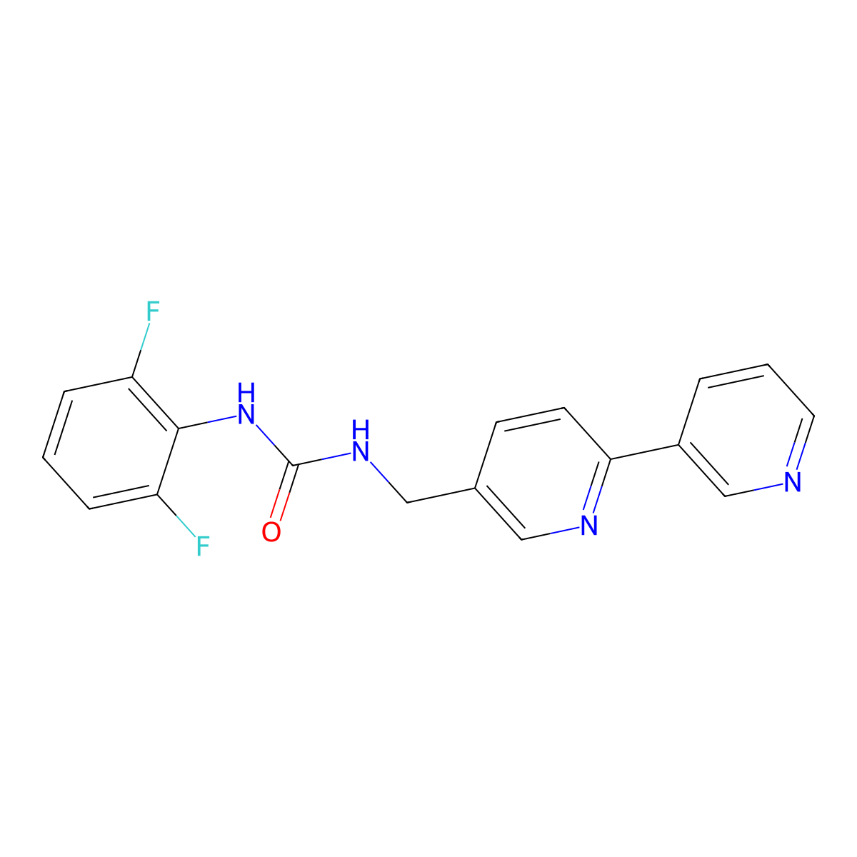 1-([2,3'-Bipyridin]-5-ylmethyl)-3-(2,6-difluorophenyl)urea molecular structure, CAS 2034401-37-9
