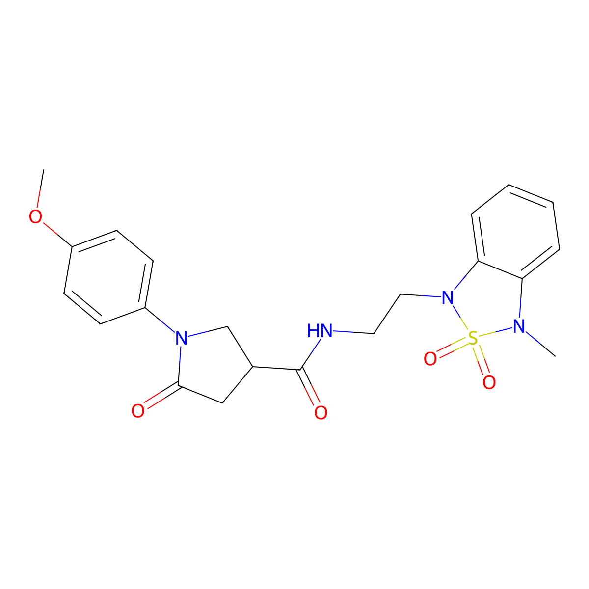 1-(4-methoxyphenyl)-N-(2-(3-methyl-2,2-dioxidobenzo[c][1,2,5]thiadiazol-1(3H)-yl)ethyl)-5-oxopyrrolidine-3-carboxamide molecular structure, CAS 2034401-45-9