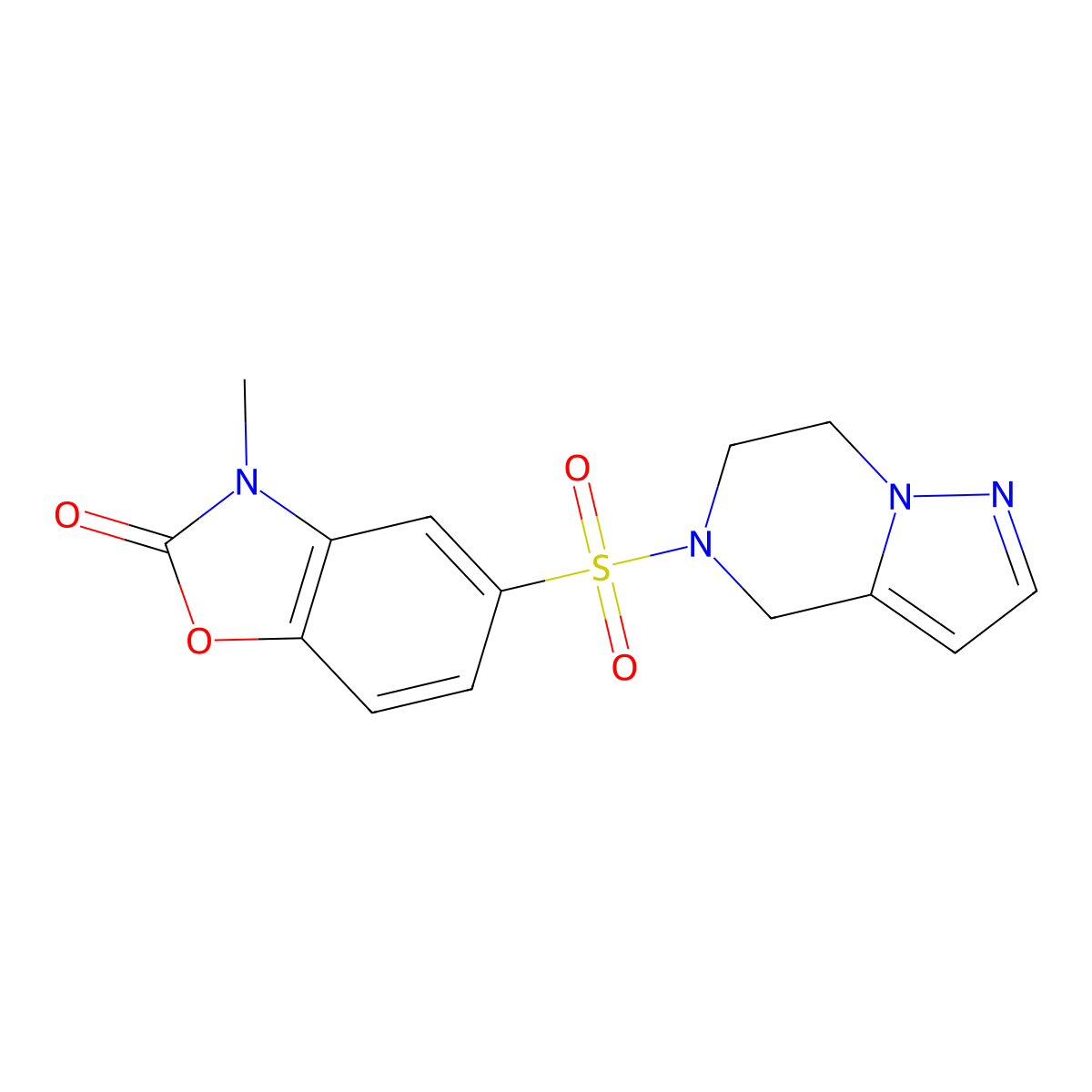 5-((6,7-dihydropyrazolo[1,5-a]pyrazin-5(4H)-yl)sulfonyl)-3-methylbenzo[d]oxazol-2(3H)-one molecular structure, CAS 2034401-52-8