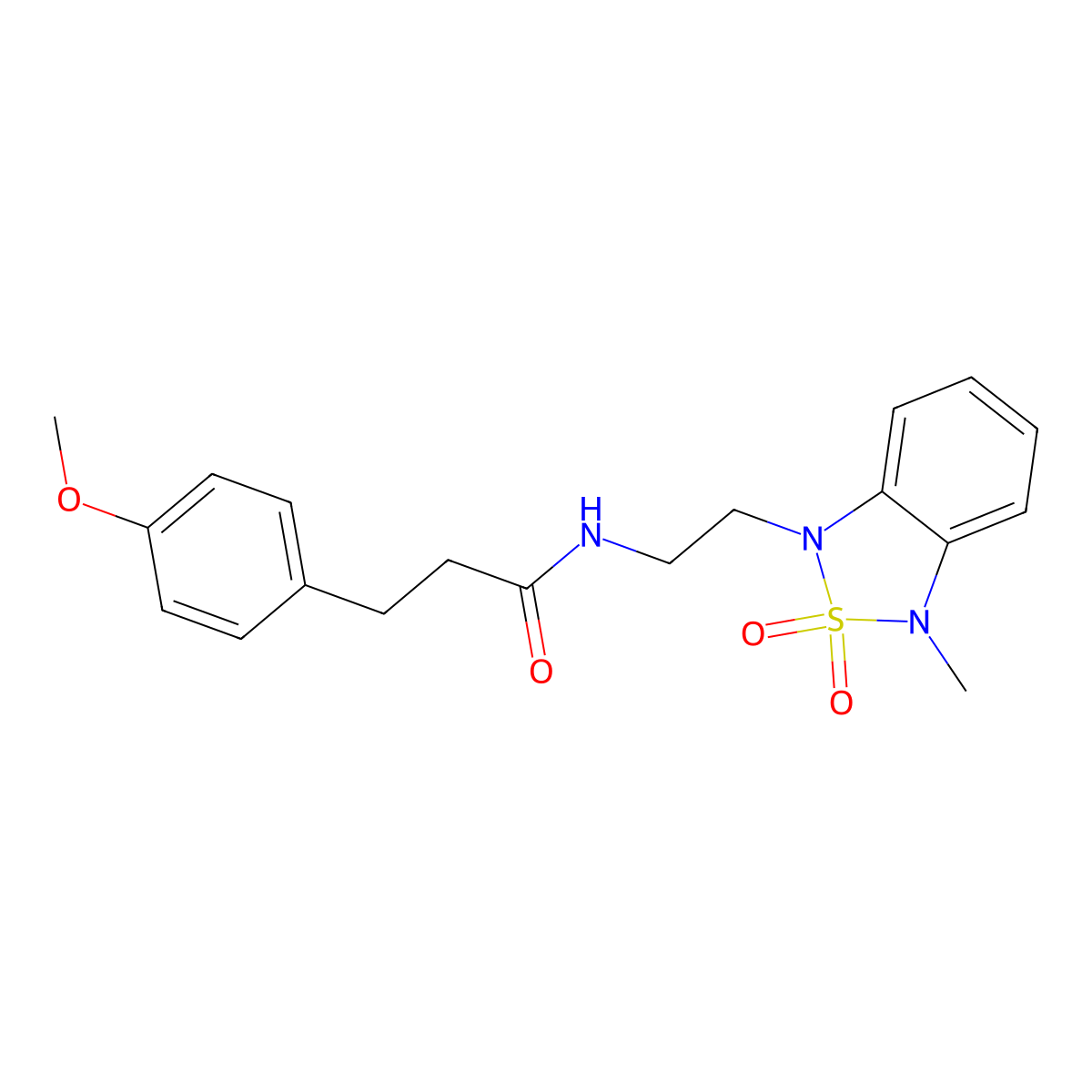 3-(4-methoxyphenyl)-N-(2-(3-methyl-2,2-dioxidobenzo[c][1,2,5]thiadiazol-1(3H)-yl)ethyl)propanamide molecular structure, CAS 2034401-58-4