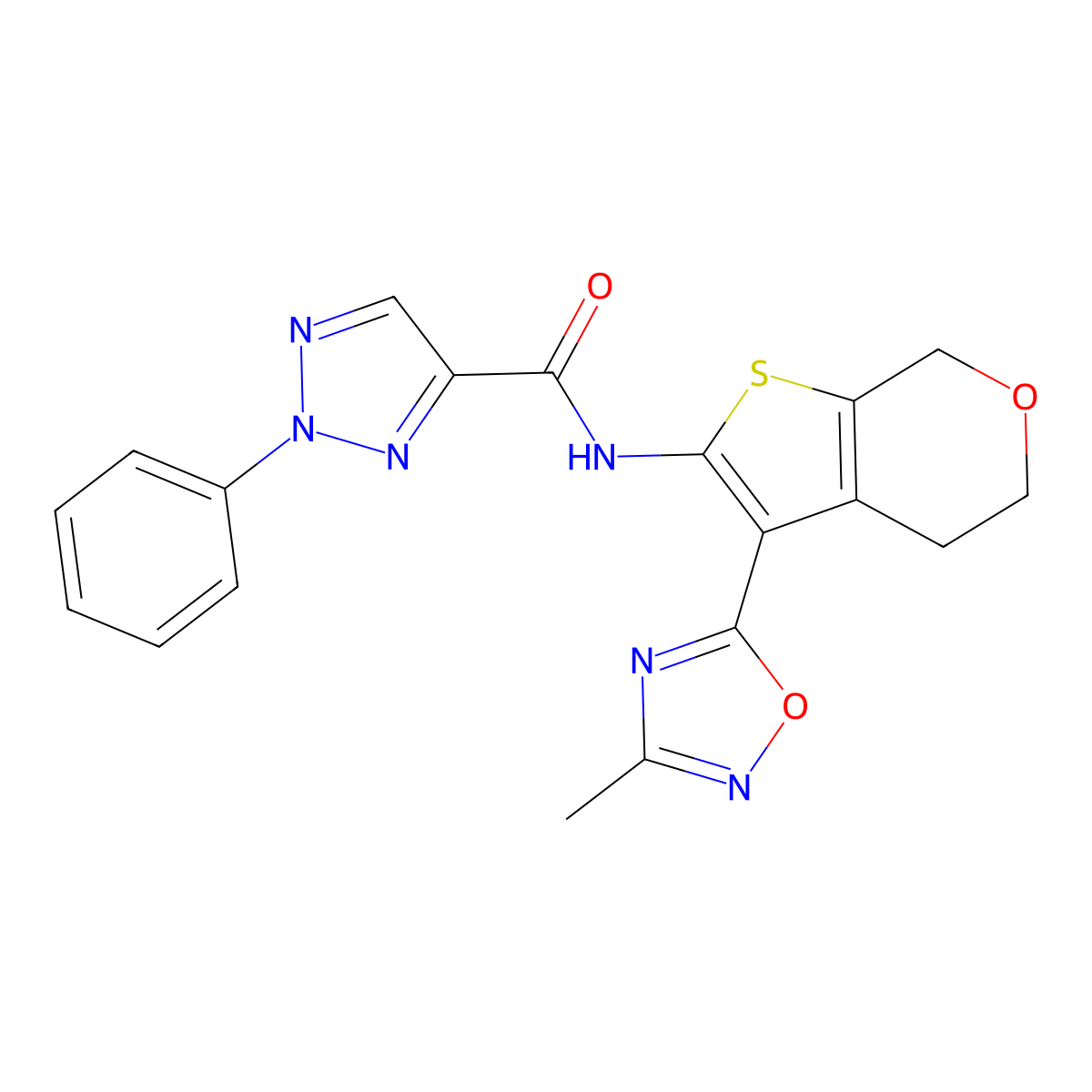 N-(3-(3-methyl-1,2,4-oxadiazol-5-yl)-5,7-dihydro-4H-thieno[2,3-c]pyran-2-yl)-2-phenyl-2H-1,2,3-triazole-4-carboxamide molecular structure, CAS 2034401-69-7