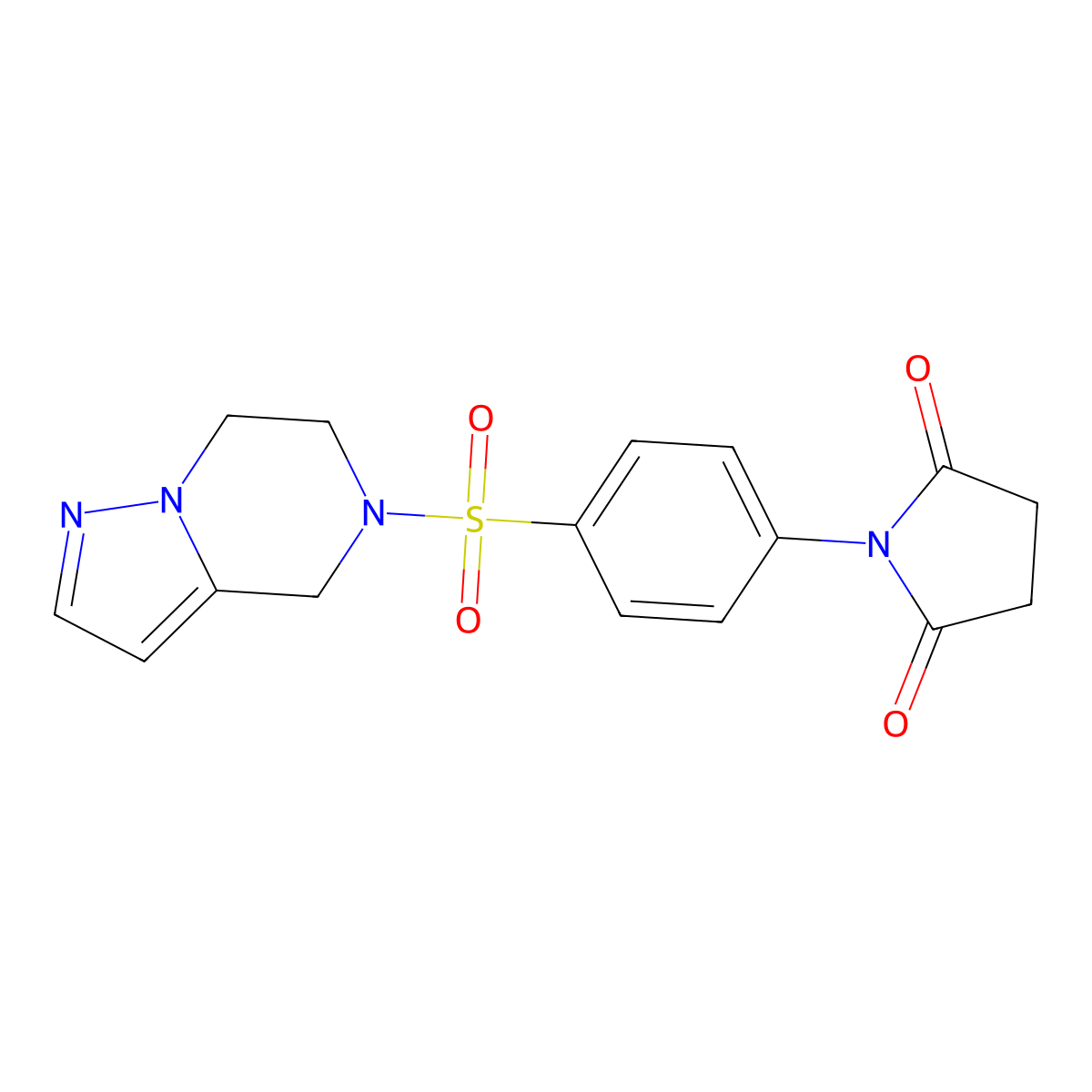1-(4-((6,7-dihydropyrazolo[1,5-a]pyrazin-5(4H)-yl)sulfonyl)phenyl)pyrrolidine-2,5-dione molecular structure, CAS 2034401-81-3