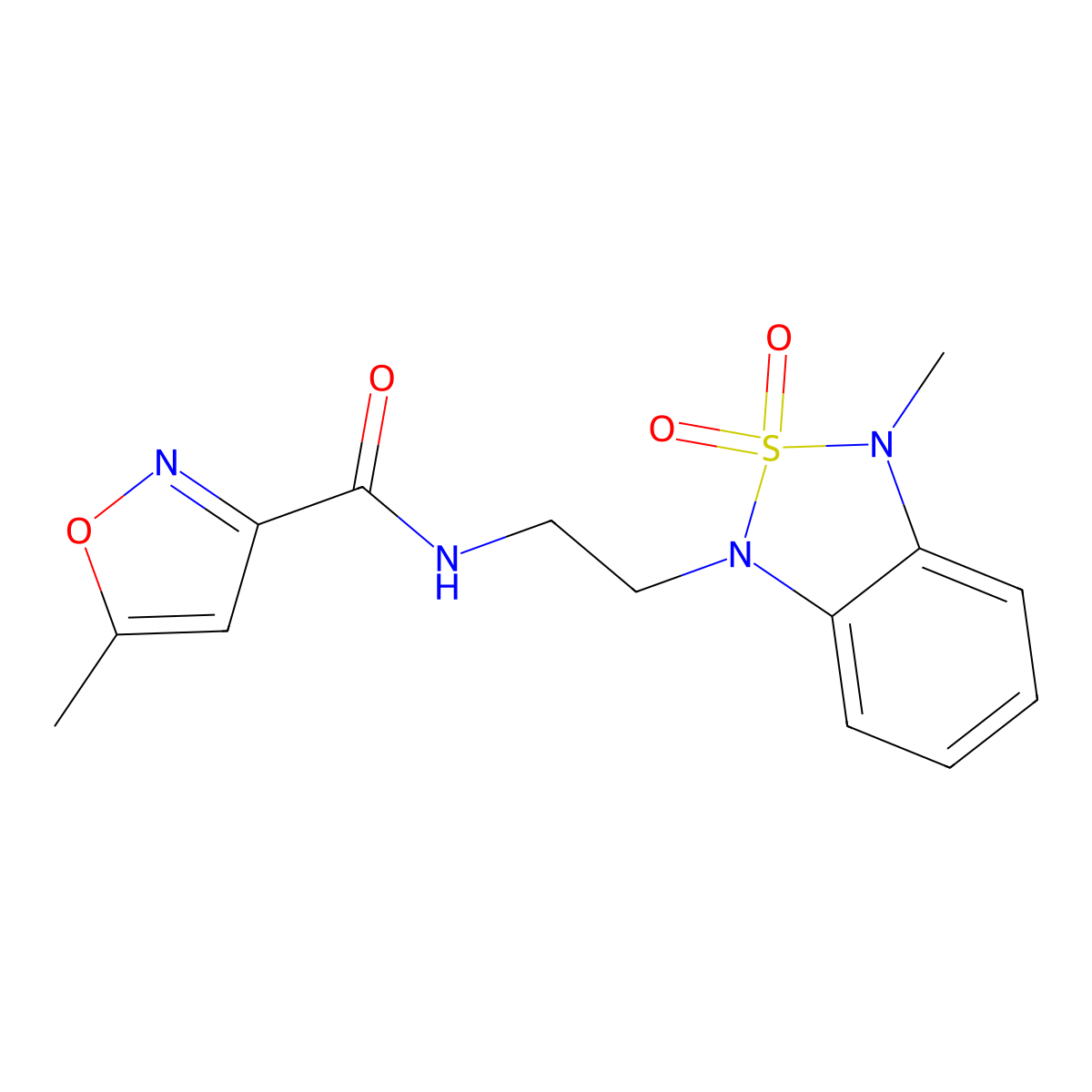 5-methyl-N-(2-(3-methyl-2,2-dioxidobenzo[c][1,2,5]thiadiazol-1(3H)-yl)ethyl)isoxazole-3-carboxamide molecular structure, CAS 2034401-84-6