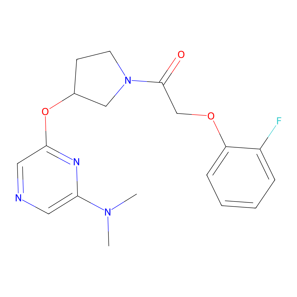 1-(3-((6-(Dimethylamino)pyrazin-2-yl)oxy)pyrrolidin-1-yl)-2-(2-fluorophenoxy)ethanone molecular structure, CAS 2034401-85-7