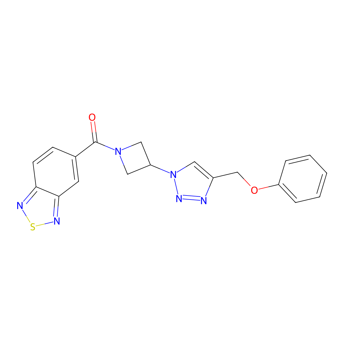 benzo[c][1,2,5]thiadiazol-5-yl(3-(4-(phenoxymethyl)-1H-1,2,3-triazol-1-yl)azetidin-1-yl)methanone molecular structure, CAS 2034401-88-0