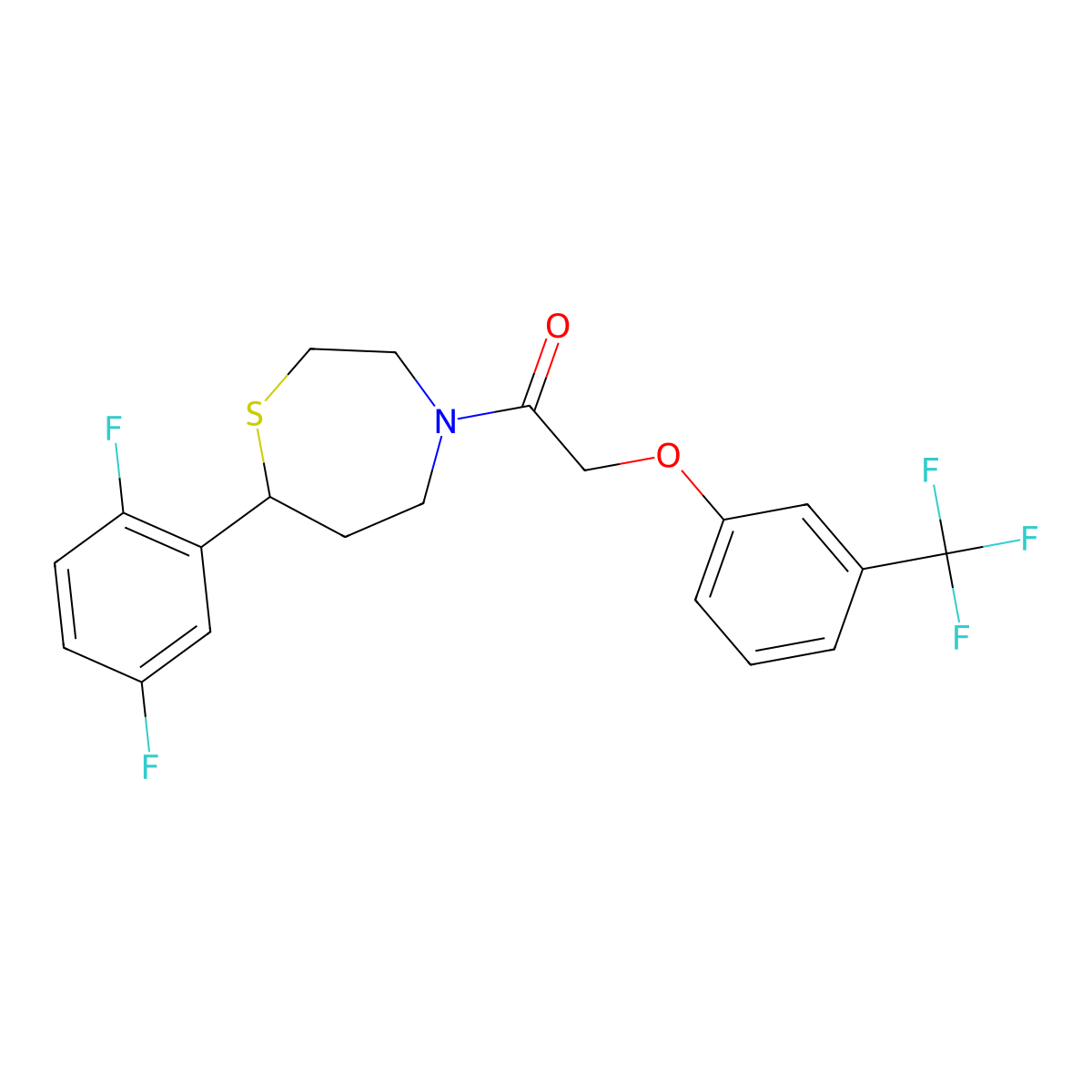 1-(7-(2,5-Difluorophenyl)-1,4-thiazepan-4-yl)-2-(3-(trifluoromethyl)phenoxy)ethanone molecular structure, CAS 2034401-89-1