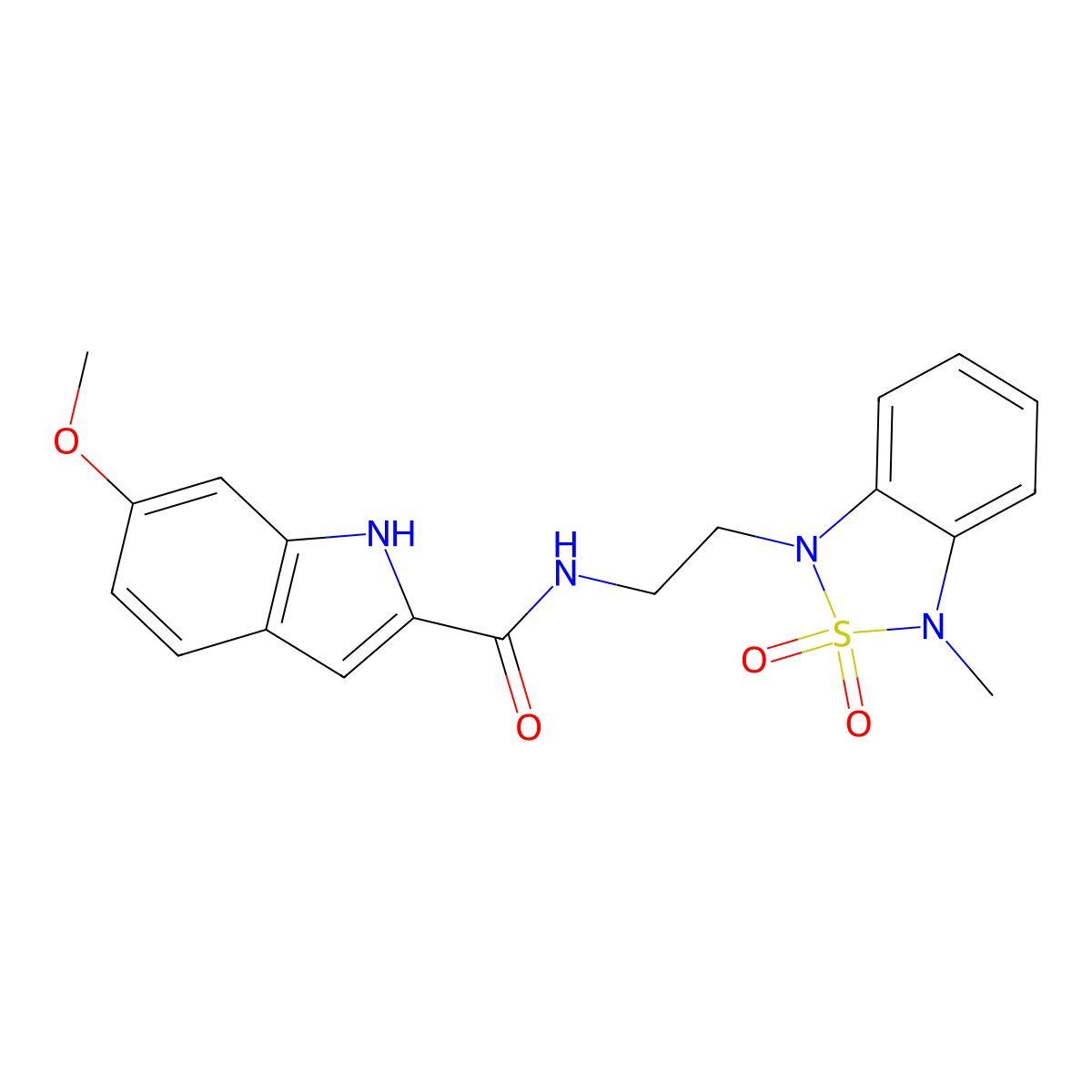 6-methoxy-N-(2-(3-methyl-2,2-dioxidobenzo[c][1,2,5]thiadiazol-1(3H)-yl)ethyl)-1H-indole-2-carboxamide molecular structure, CAS 2034401-96-0