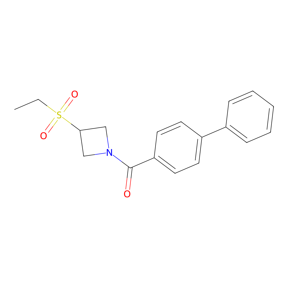 [1,1'-Biphenyl]-4-yl(3-(ethylsulfonyl)azetidin-1-yl)methanone molecular structure, CAS 2034401-97-1