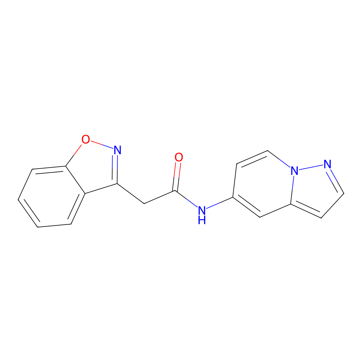2-(benzo[d]isoxazol-3-yl)-N-(pyrazolo[1,5-a]pyridin-5-yl)acetamide molecular structure, CAS 2034402-10-1
