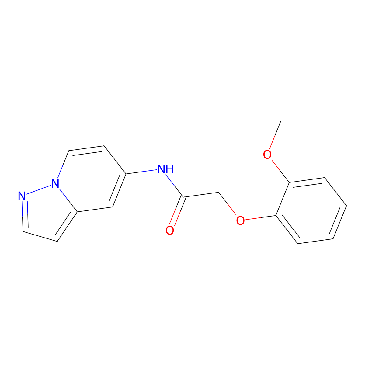 2-(2-methoxyphenoxy)-N-{pyrazolo[1,5-a]pyridin-5-yl}acetamide molecular structure, CAS 2034402-38-3