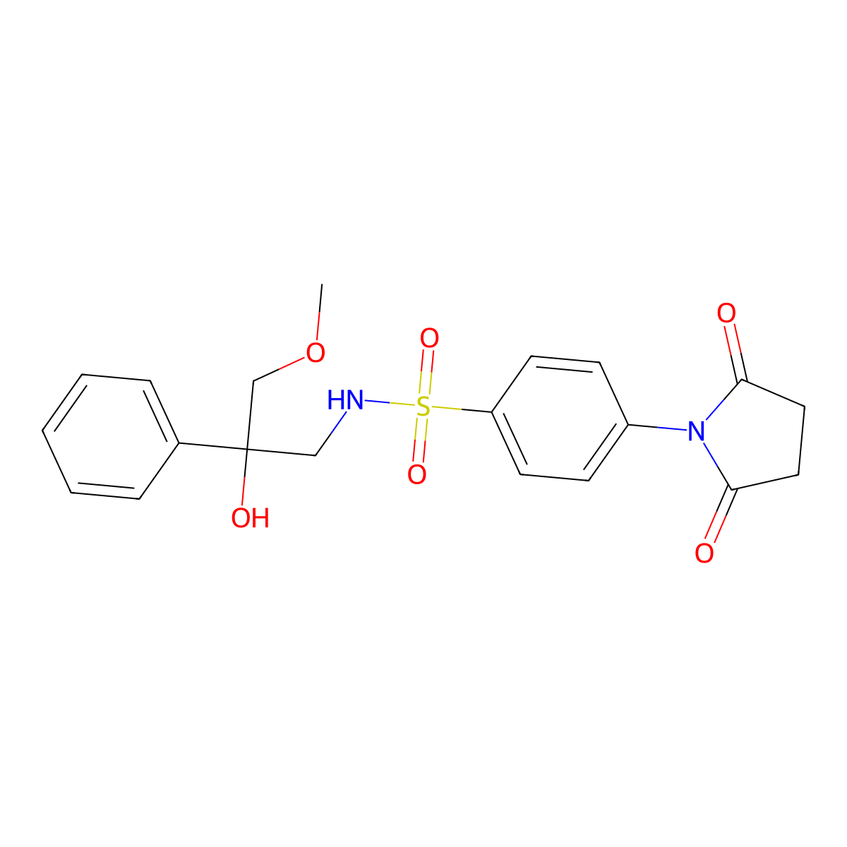 4-(2,5-dioxopyrrolidin-1-yl)-N-(2-hydroxy-3-methoxy-2-phenylpropyl)benzenesulfonamide molecular structure, CAS 2034402-39-4