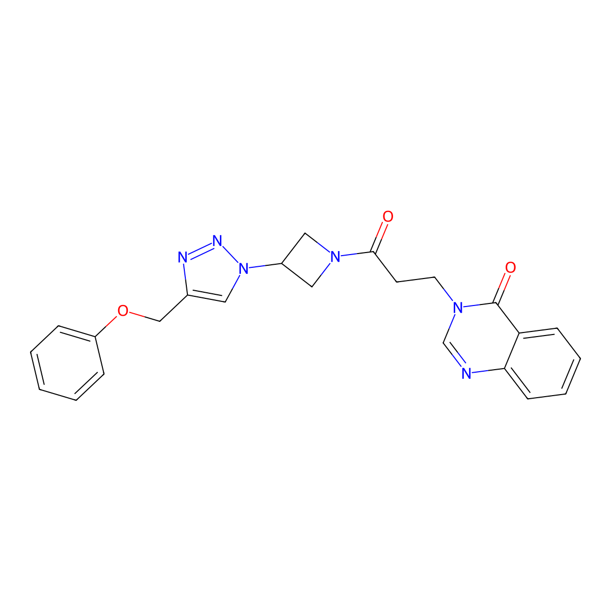 3-(3-oxo-3-(3-(4-(phenoxymethyl)-1H-1,2,3-triazol-1-yl)azetidin-1-yl)propyl)quinazolin-4(3H)-one molecular structure, CAS 2034402-61-2