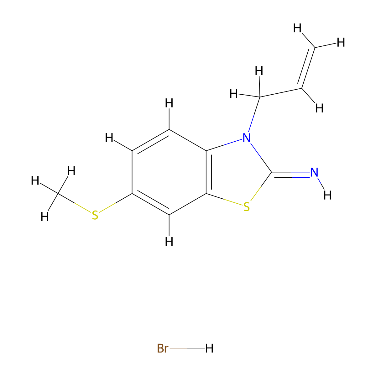 3-allyl-6-(methylthio)benzo[d]thiazol-2(3H)-imine hydrobromide molecular structure, CAS 2034402-75-8