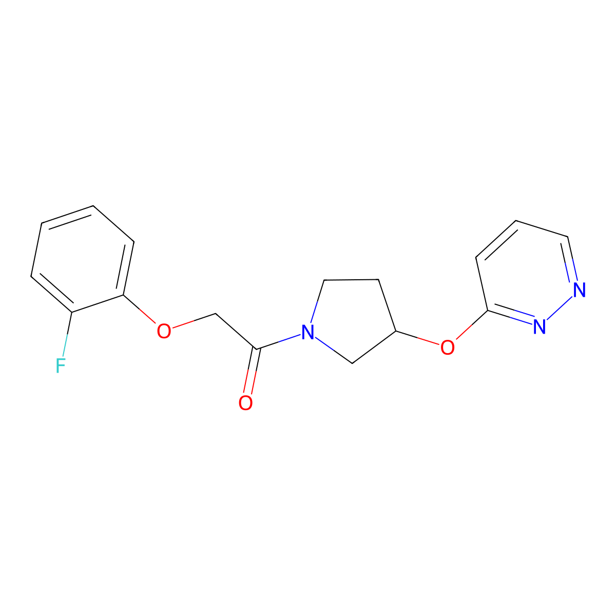 2-(2-Fluorophenoxy)-1-(3-(pyridazin-3-yloxy)pyrrolidin-1-yl)ethanone molecular structure, CAS 2034402-81-6