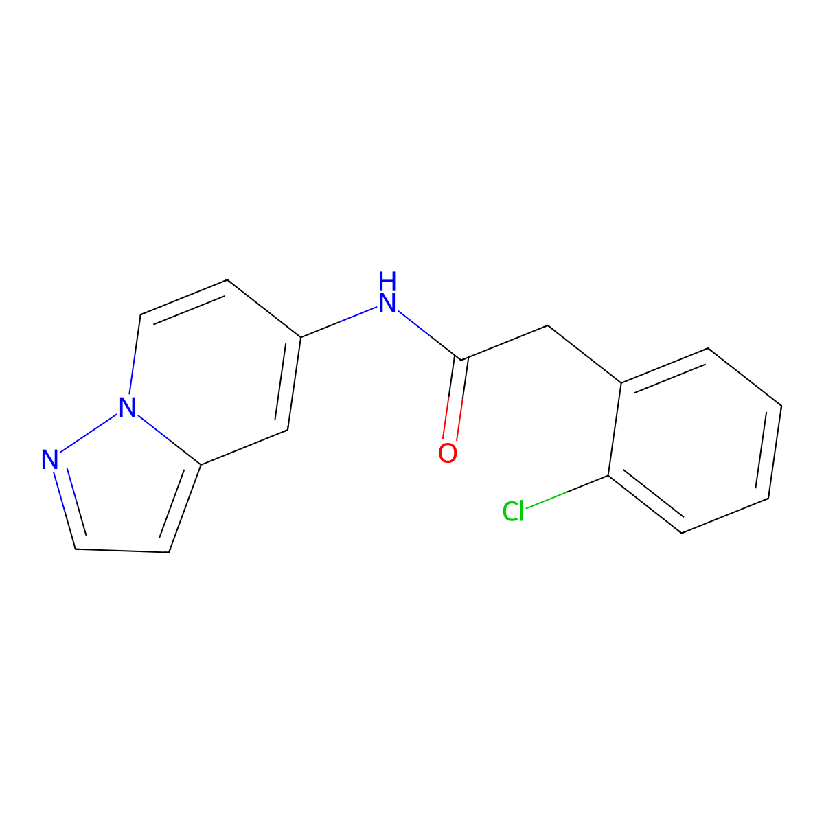 2-(2-chlorophenyl)-N-{pyrazolo[1,5-a]pyridin-5-yl}acetamide molecular structure, CAS 2034402-89-4