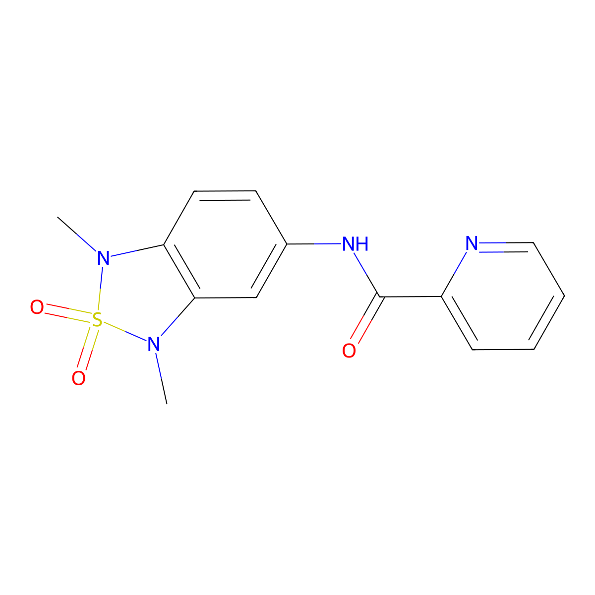 N-(1,3-dimethyl-2,2-dioxido-1,3-dihydrobenzo[c][1,2,5]thiadiazol-5-yl)picolinamide molecular structure, CAS 2034402-95-2