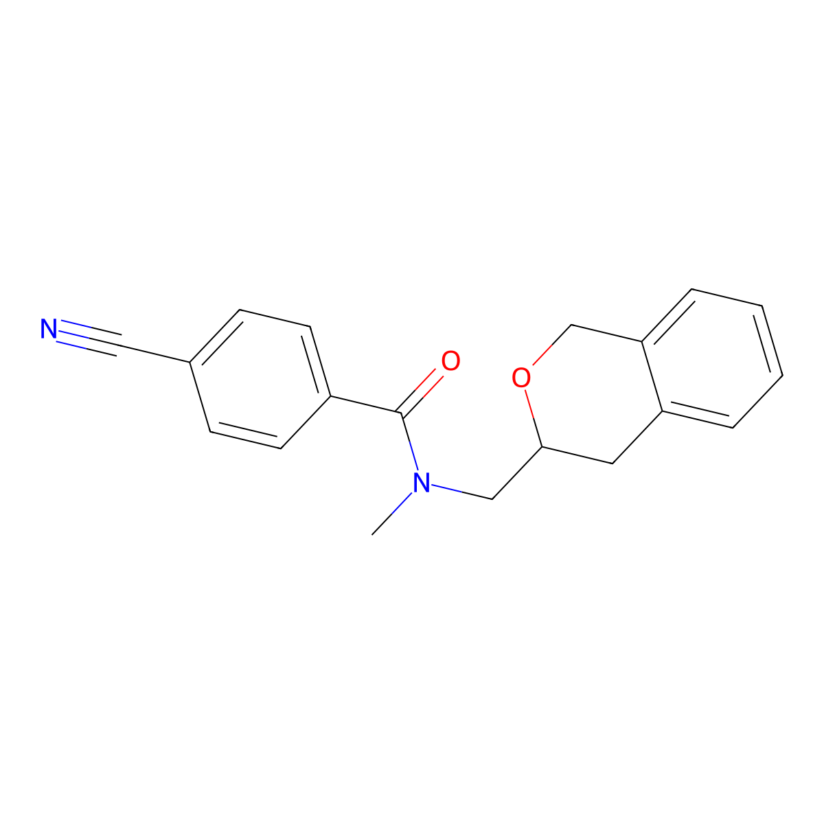4-cyano-N-(isochroman-3-ylmethyl)-N-methylbenzamide molecular structure, CAS 2034402-98-5