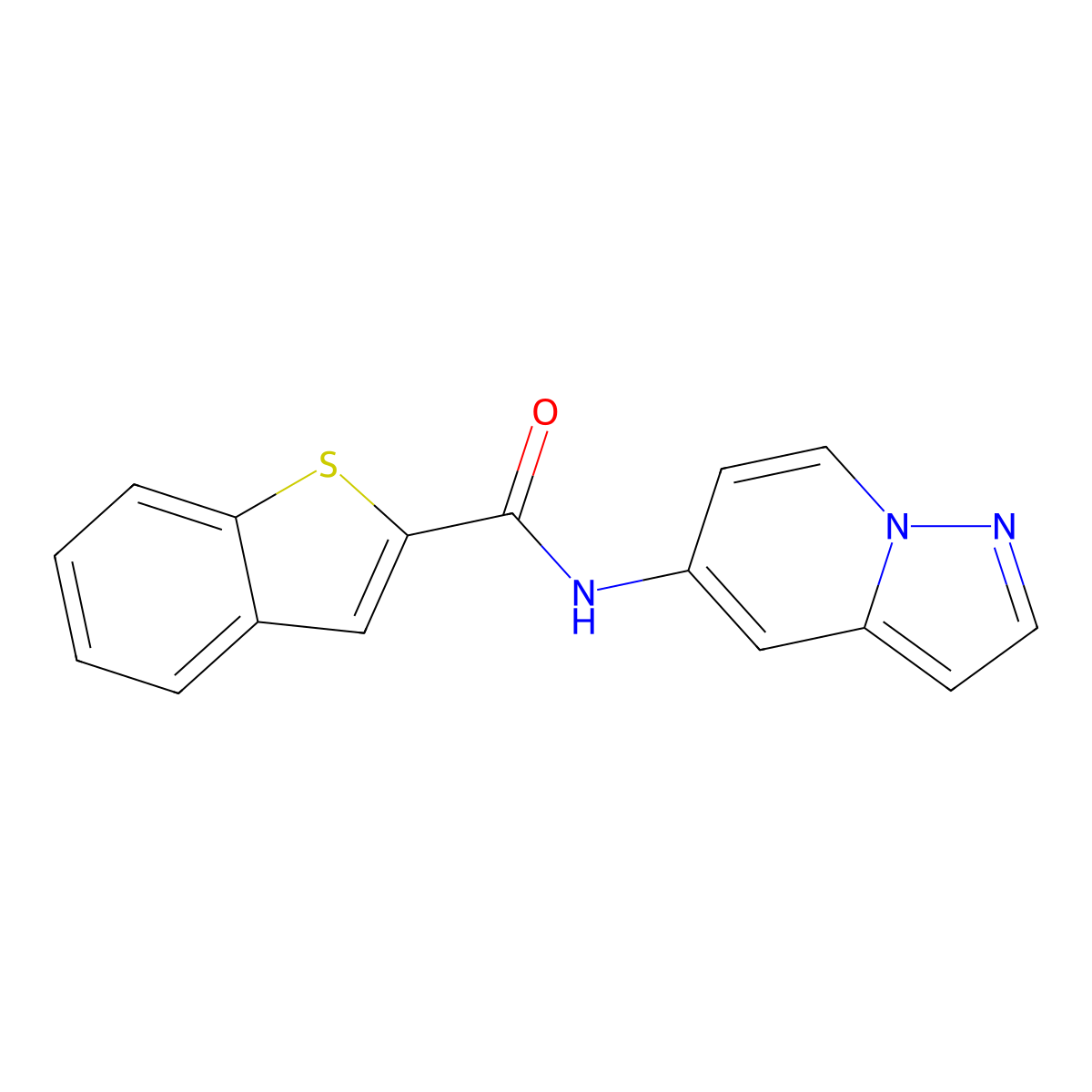 N-(pyrazolo[1,5-a]pyridin-5-yl)benzo[b]thiophene-2-carboxamide molecular structure, CAS 2034403-09-1