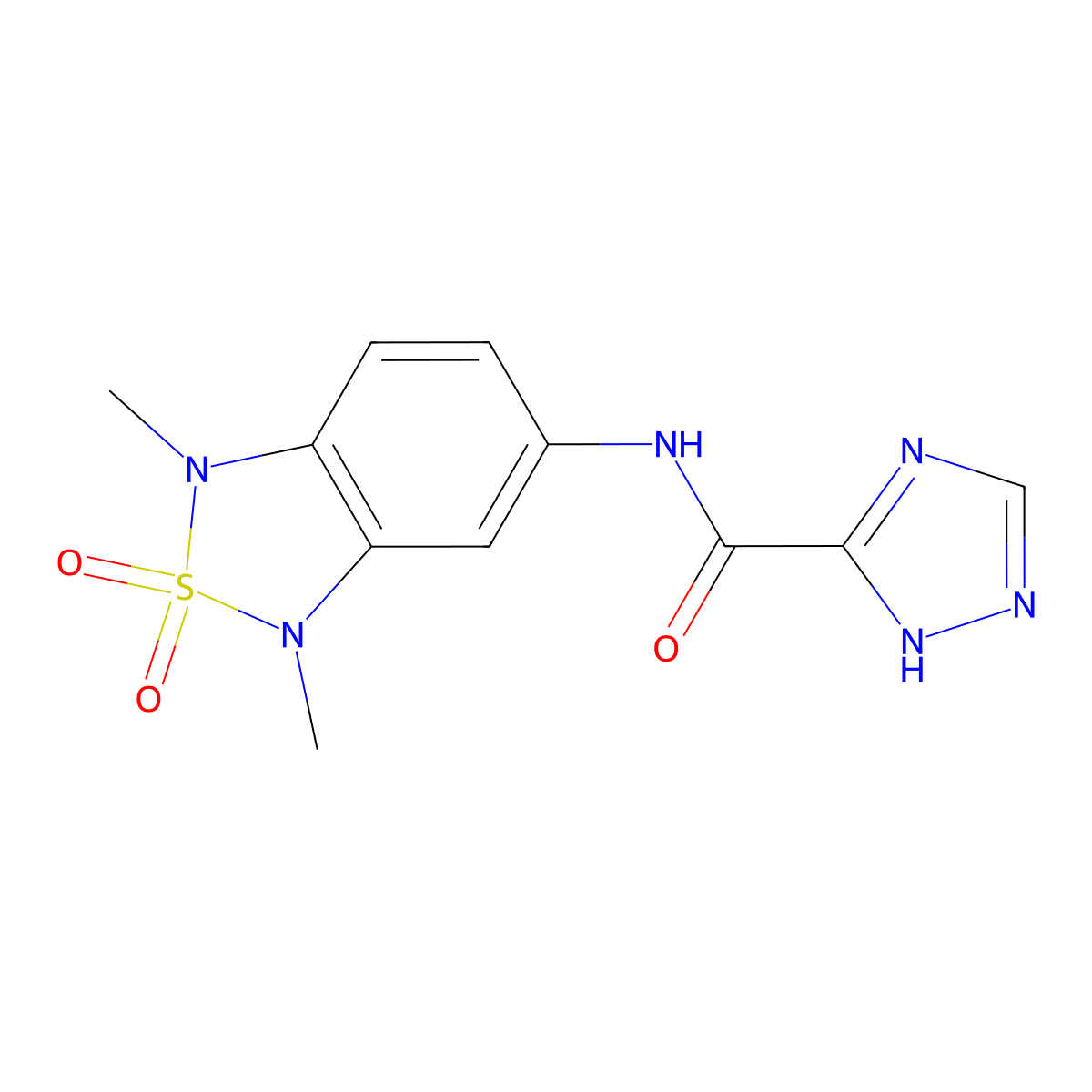 N-(1,3-dimethyl-2,2-dioxido-1,3-dihydrobenzo[c][1,2,5]thiadiazol-5-yl)-1H-1,2,4-triazole-5-carboxamide molecular structure, CAS 2034403-15-9