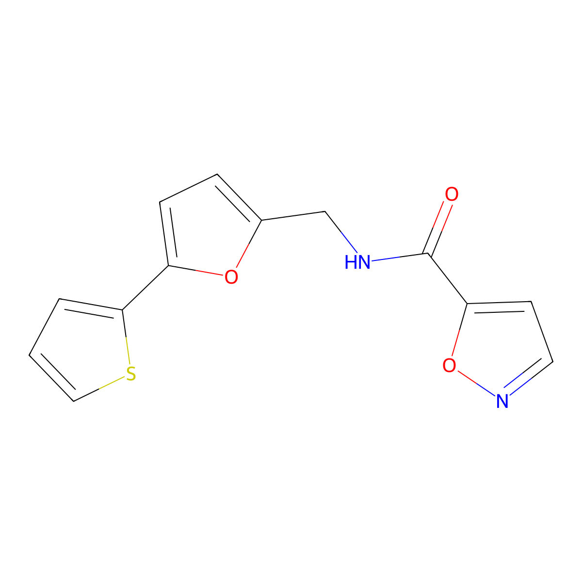 N-((5-(thiophen-2-yl)furan-2-yl)methyl)isoxazole-5-carboxamide molecular structure, CAS 2034403-24-0