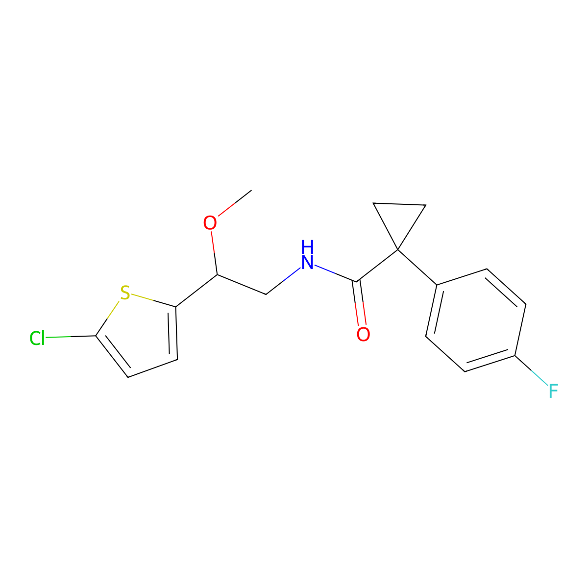 N-(2-(5-chlorothiophen-2-yl)-2-methoxyethyl)-1-(4-fluorophenyl)cyclopropanecarboxamide molecular structure, CAS 2034403-33-1