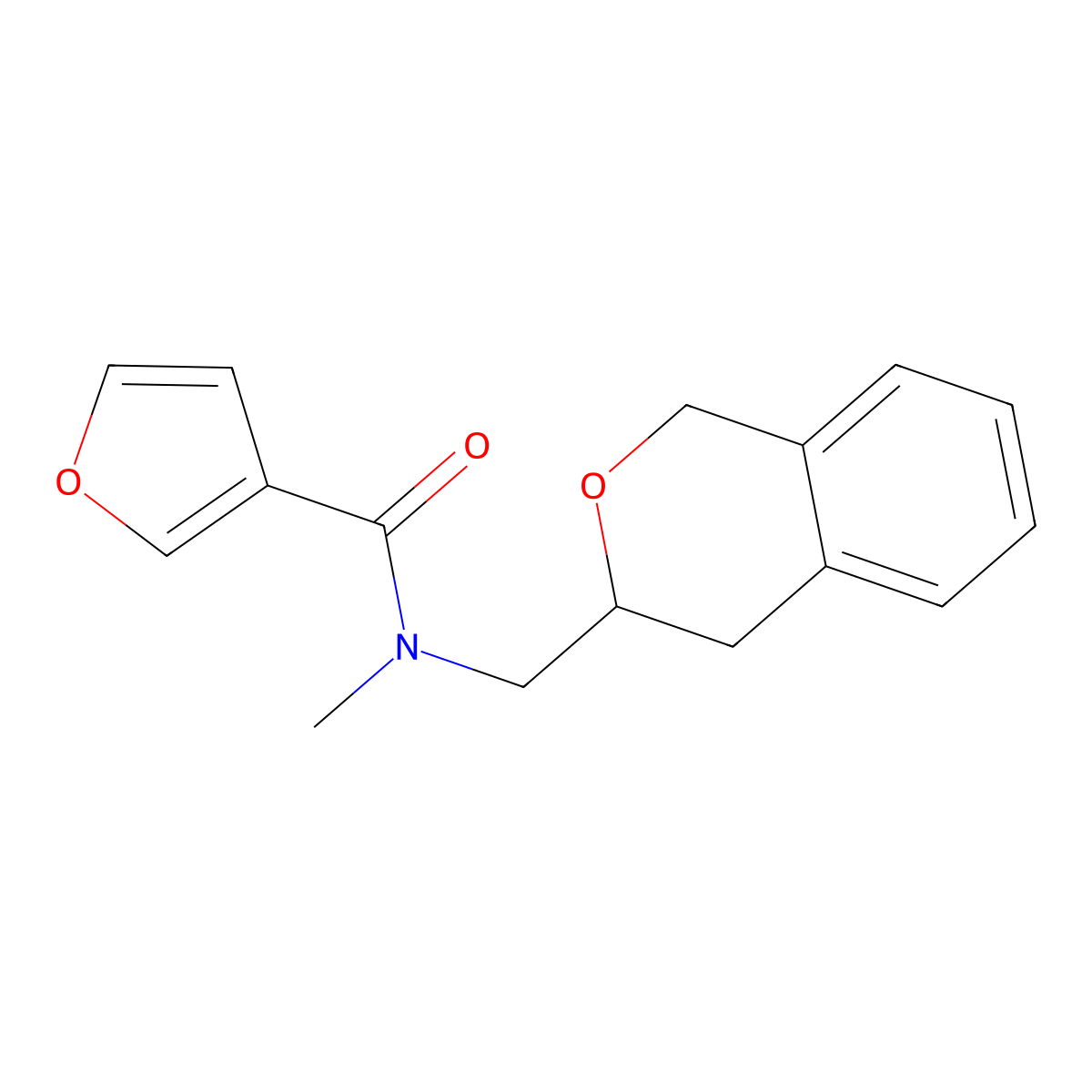 N-(isochroman-3-ylmethyl)-N-methylfuran-3-carboxamide molecular structure, CAS 2034403-36-4