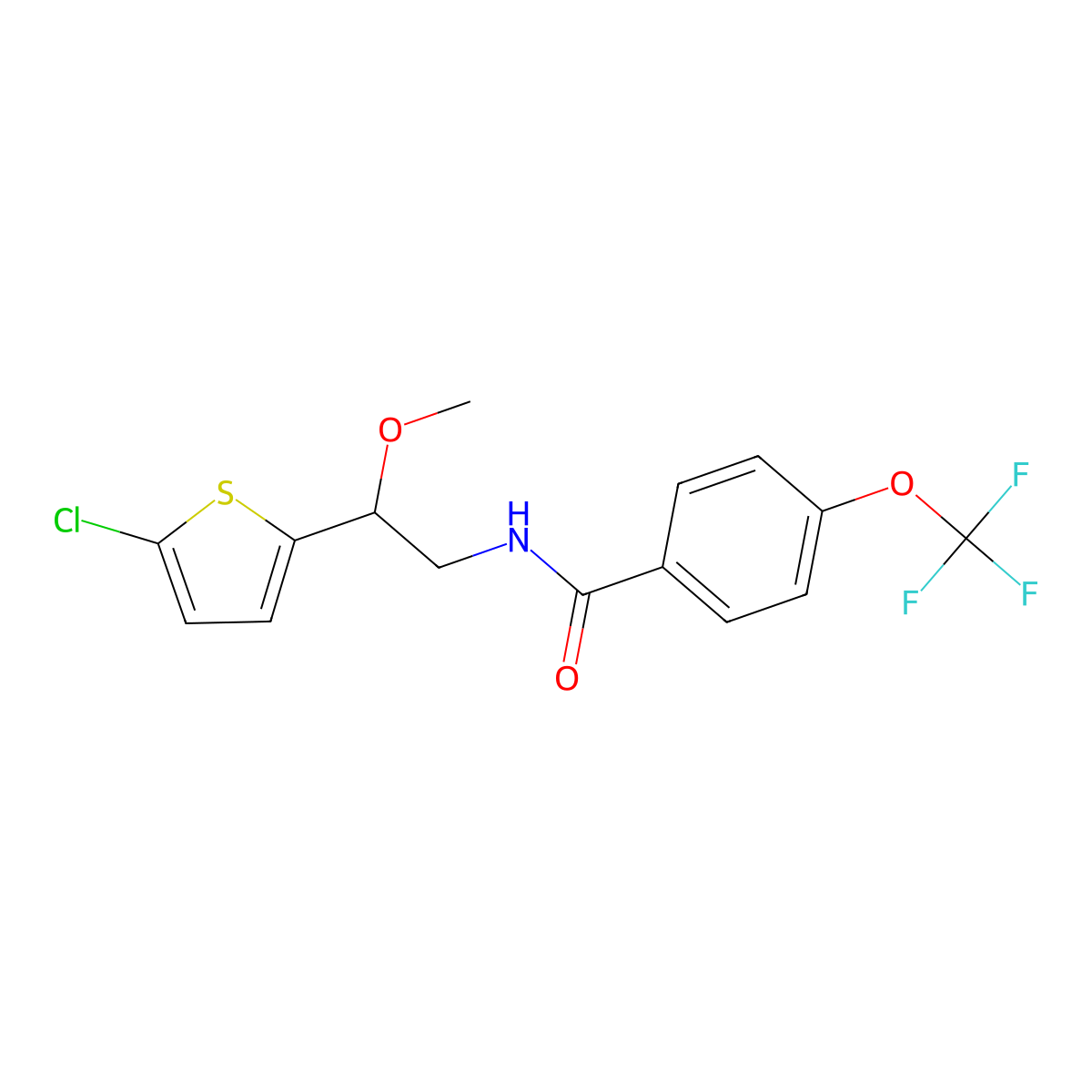 N-[2-(5-chlorothiophen-2-yl)-2-methoxyethyl]-4-(trifluoromethoxy)benzamide molecular structure, CAS 2034403-48-8