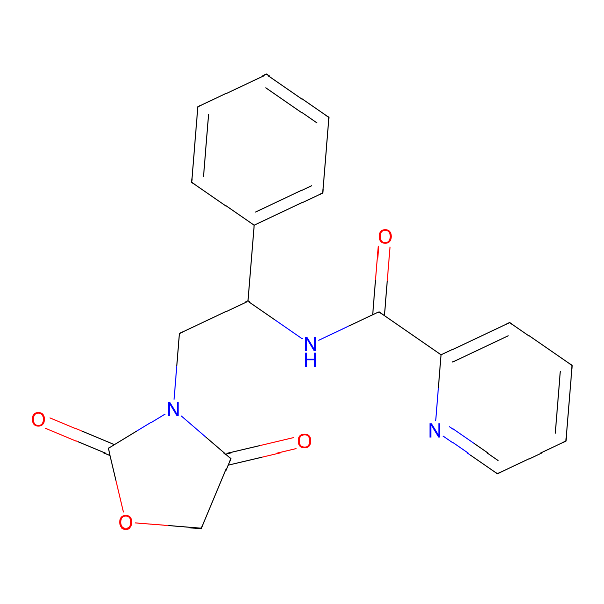 N-(2-(2,4-dioxooxazolidin-3-yl)-1-phenylethyl)picolinamide molecular structure, CAS 2034403-55-7