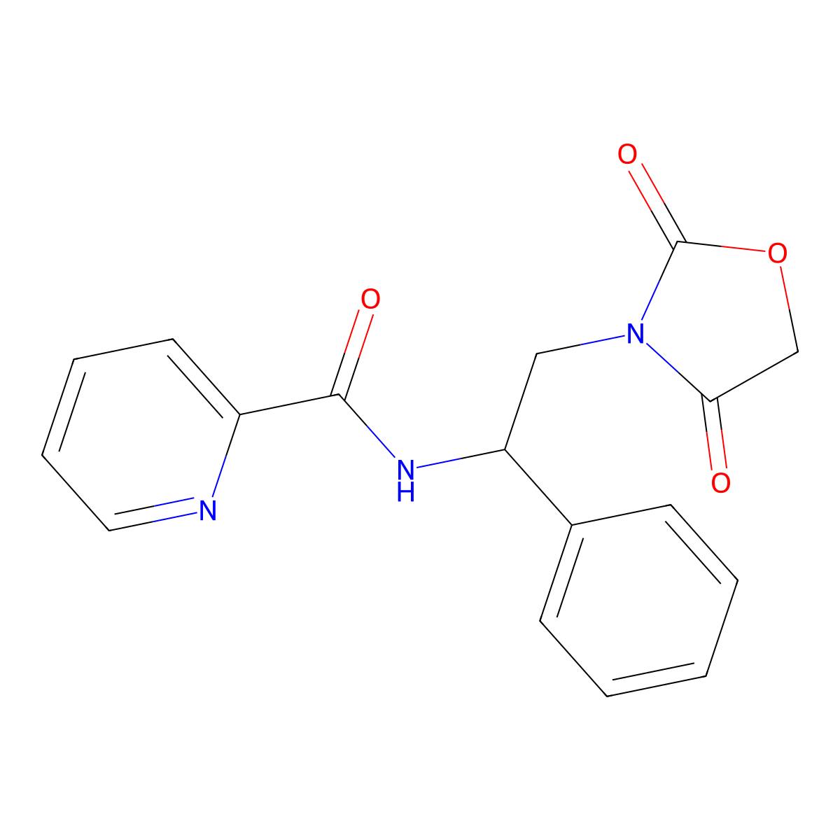 N-(2-(2,4-dioxooxazolidin-3-yl)-1-phenylethyl)picolinamide molecular structure, CAS 2034403-55-7