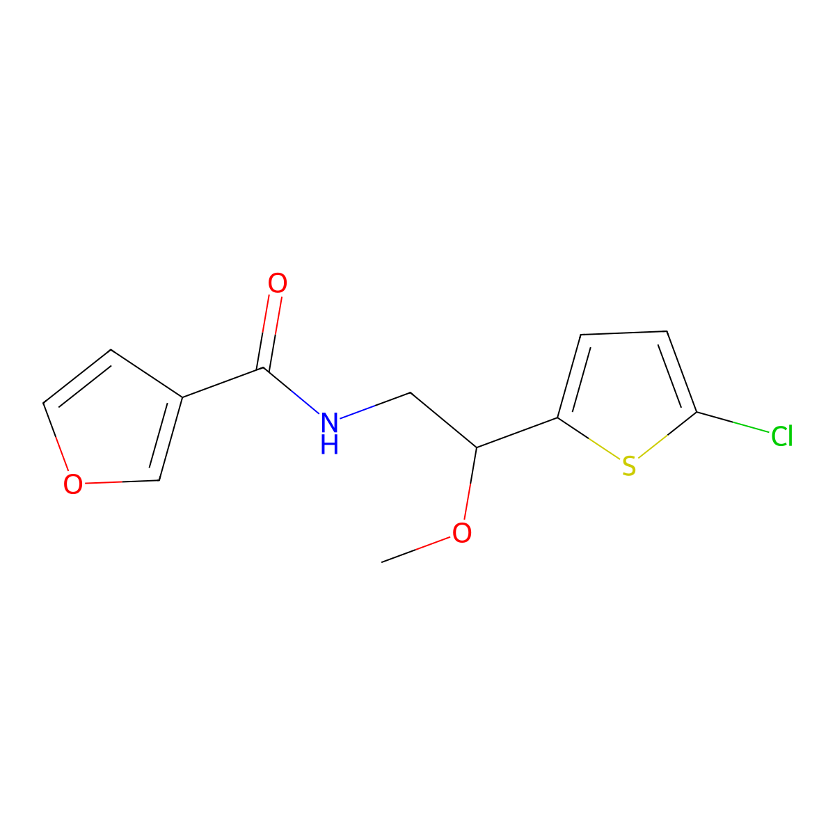 N-[2-(5-chlorothiophen-2-yl)-2-methoxyethyl]furan-3-carboxamide molecular structure, CAS 2034403-56-8