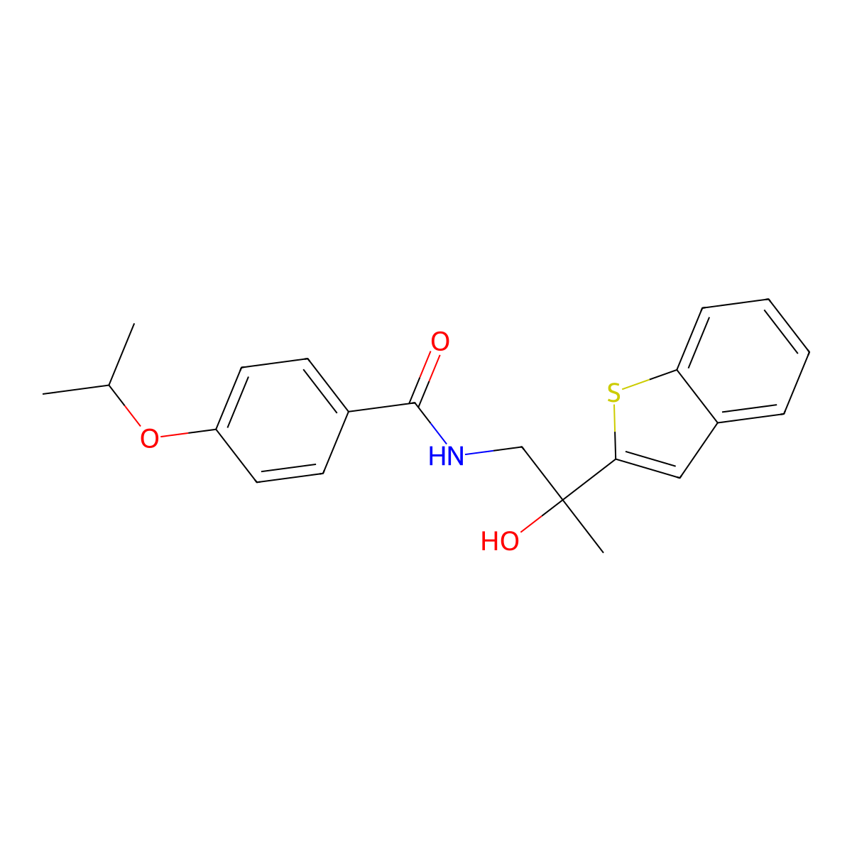 N-(2-(benzo[b]thiophen-2-yl)-2-hydroxypropyl)-4-isopropoxybenzamide molecular structure, CAS 2034403-60-4