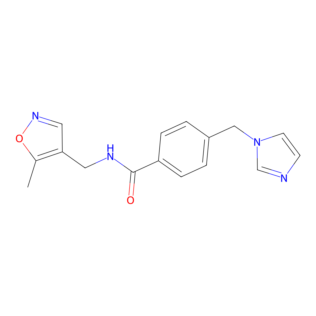 4-((1H-imidazol-1-yl)methyl)-N-((5-methylisoxazol-4-yl)methyl)benzamide molecular structure, CAS 2034403-62-6