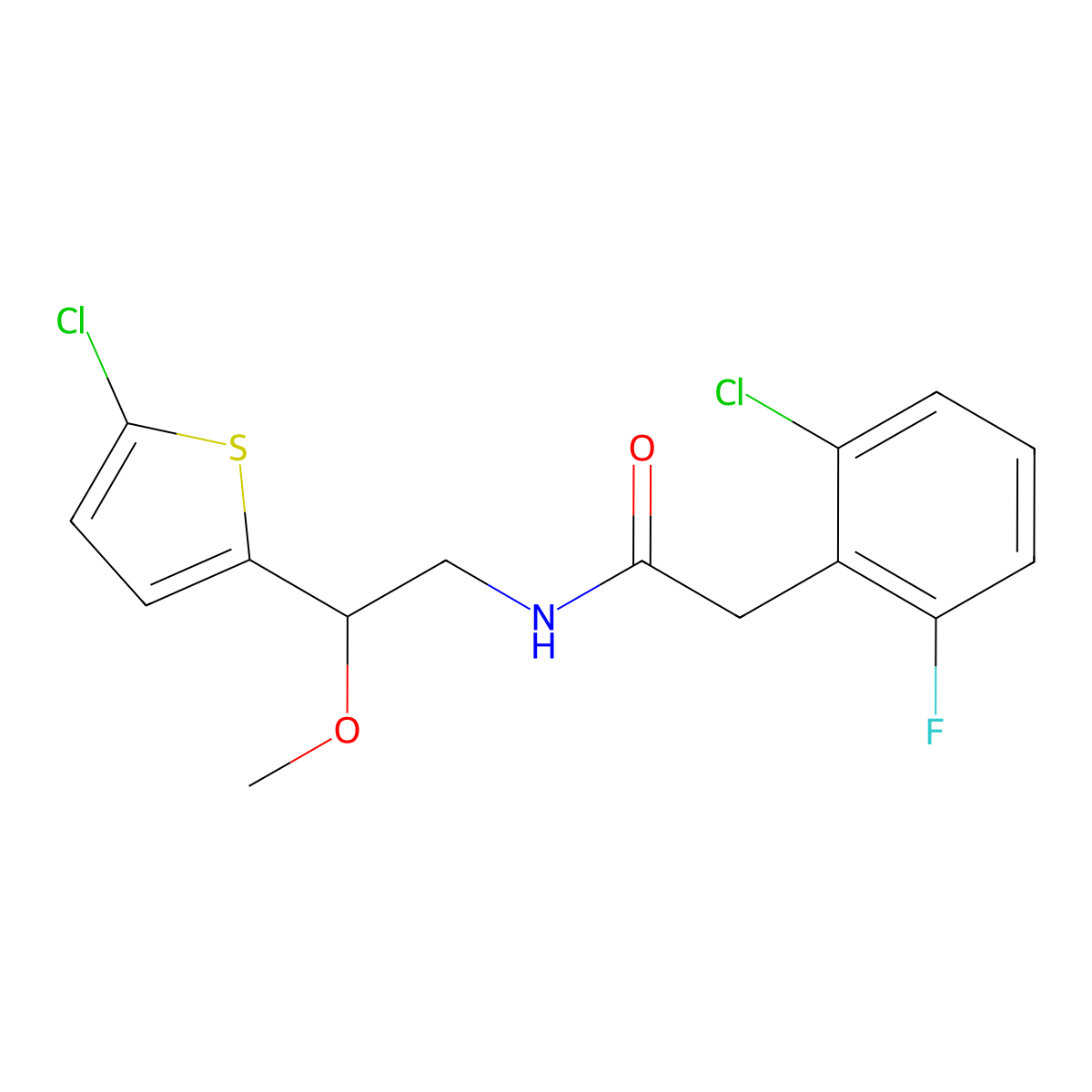 2-(2-chloro-6-fluorophenyl)-N-[2-(5-chlorothiophen-2-yl)-2-methoxyethyl]acetamide molecular structure, CAS 2034403-69-3