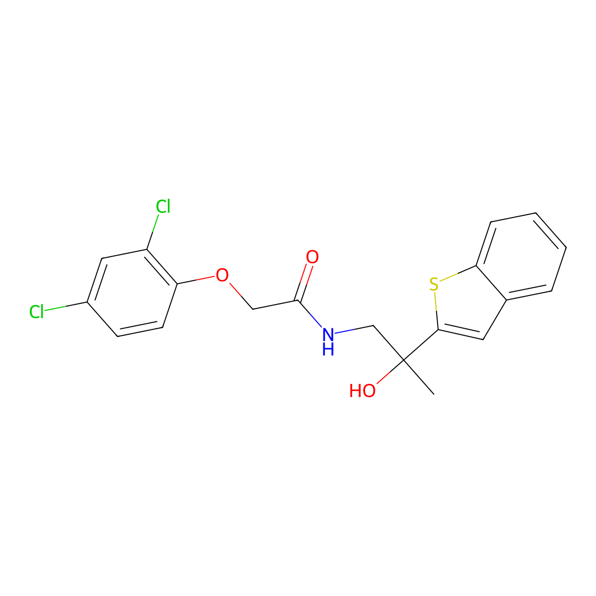 N-(2-(benzo[b]thiophen-2-yl)-2-hydroxypropyl)-2-(2,4-dichlorophenoxy)acetamide molecular structure, CAS 2034403-77-3