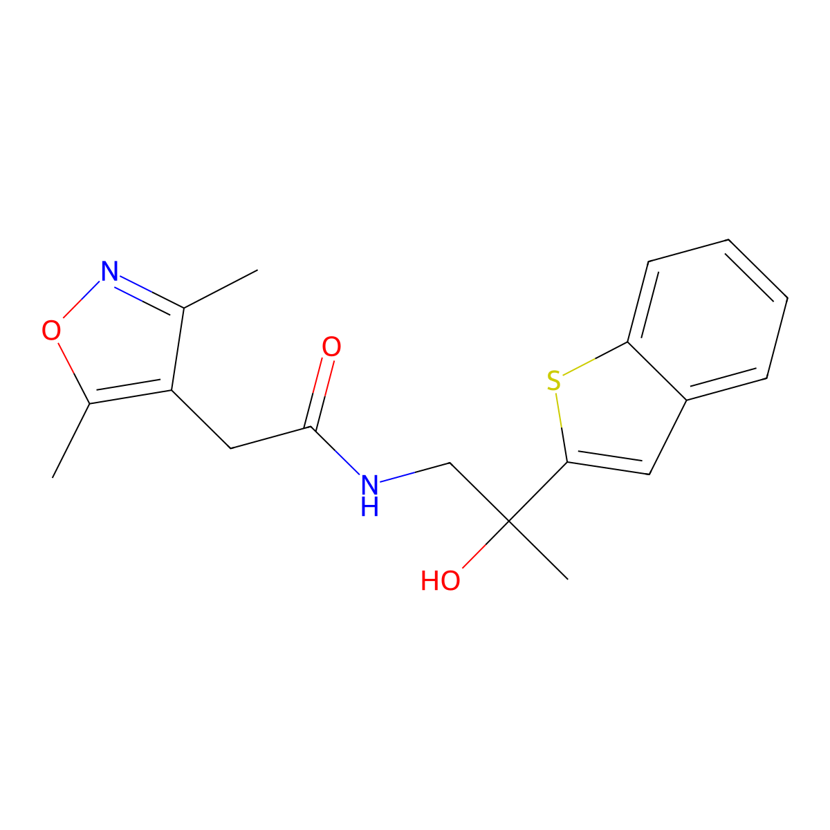 N-(2-(benzo[b]thiophen-2-yl)-2-hydroxypropyl)-2-(3,5-dimethylisoxazol-4-yl)acetamide molecular structure, CAS 2034403-83-1