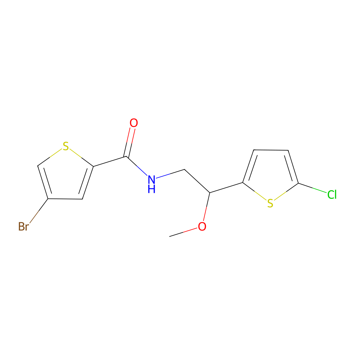 4-bromo-N-[2-(5-chlorothiophen-2-yl)-2-methoxyethyl]thiophene-2-carboxamide molecular structure, CAS 2034403-85-3