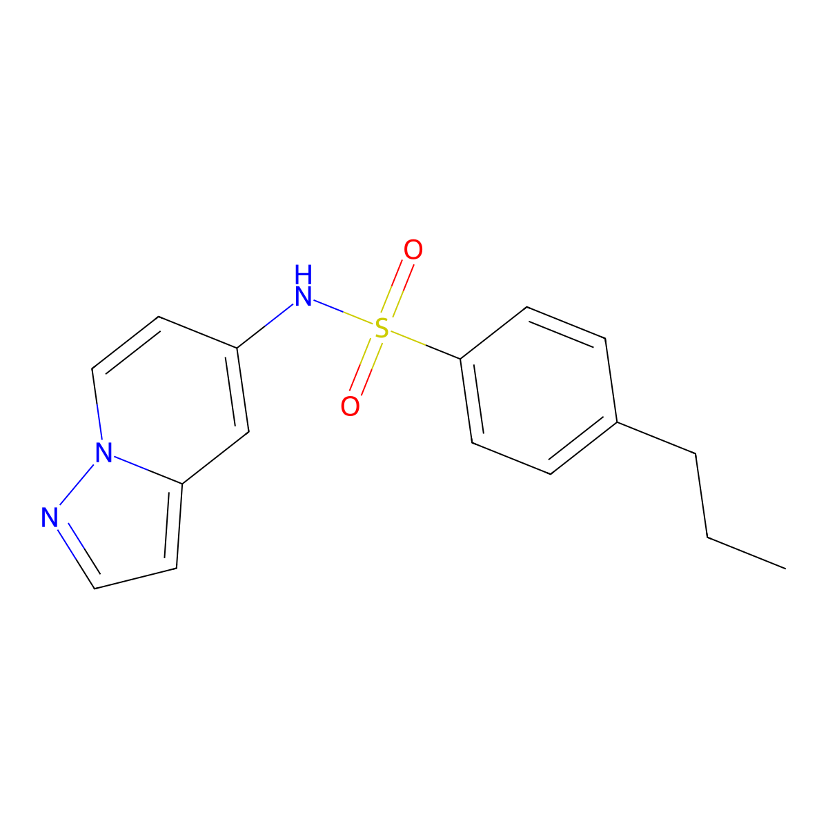 4-propyl-N-(pyrazolo[1,5-a]pyridin-5-yl)benzenesulfonamide molecular structure, CAS 2034403-86-4
