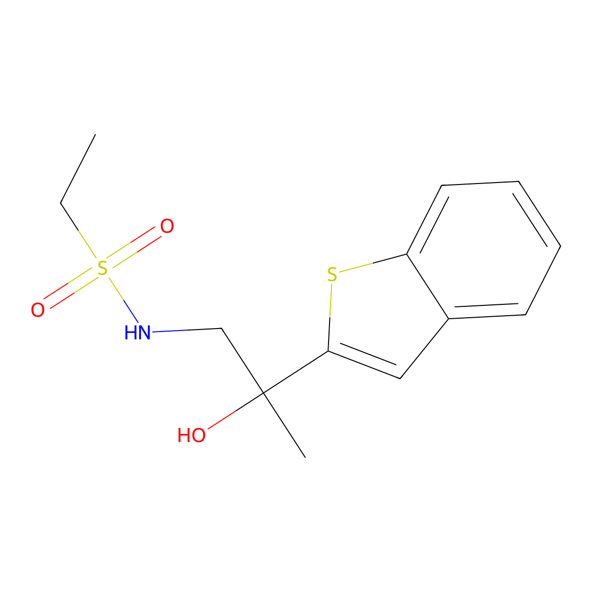 N-(2-(benzo[b]thiophen-2-yl)-2-hydroxypropyl)ethanesulfonamide molecular structure, CAS 2034403-90-0