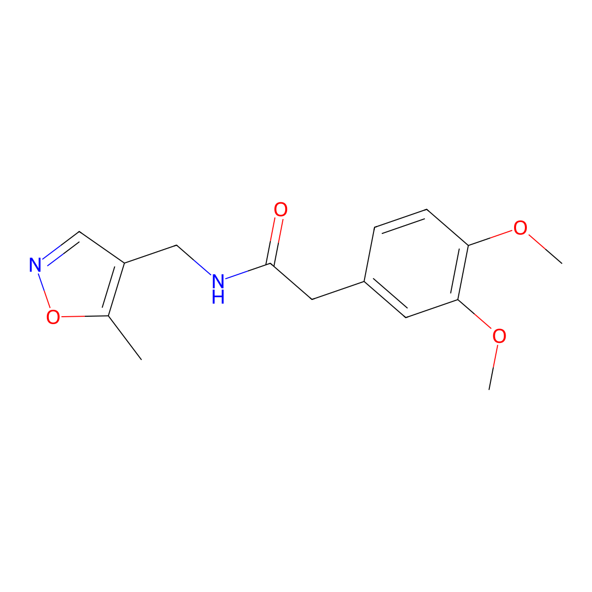 2-(3,4-dimethoxyphenyl)-N-((5-methylisoxazol-4-yl)methyl)acetamide molecular structure, CAS 2034403-91-1