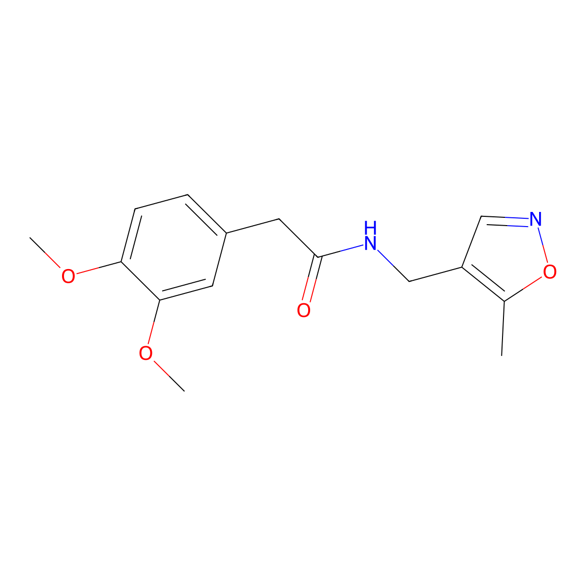 2-(3,4-dimethoxyphenyl)-N-((5-methylisoxazol-4-yl)methyl)acetamide molecular structure, CAS 2034403-91-1