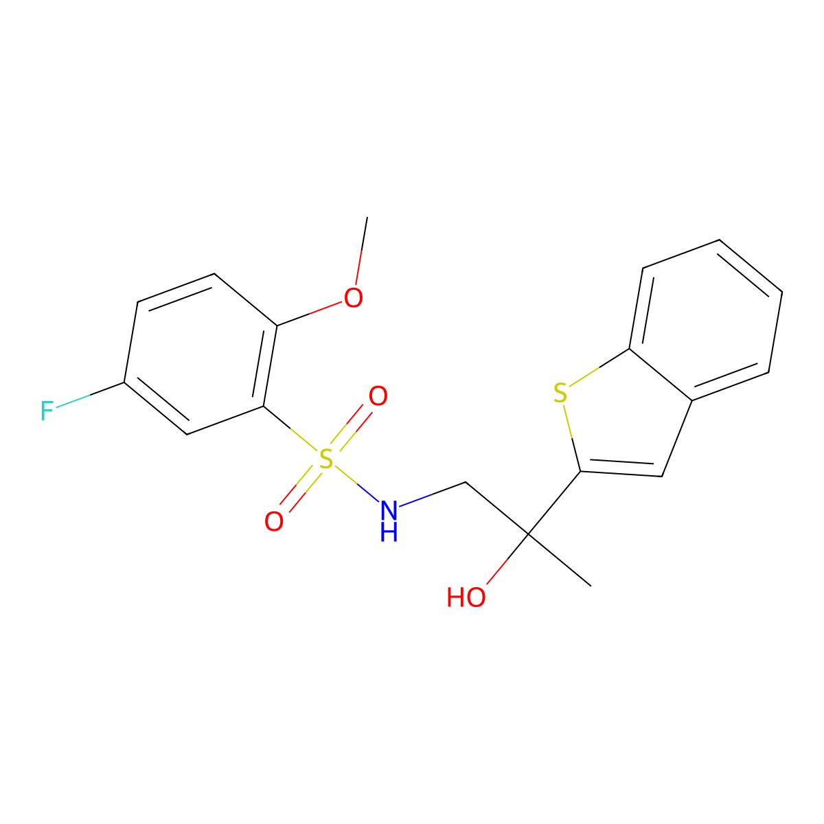 N-(2-(benzo[b]thiophen-2-yl)-2-hydroxypropyl)-5-fluoro-2-methoxybenzenesulfonamide molecular structure, CAS 2034404-03-8