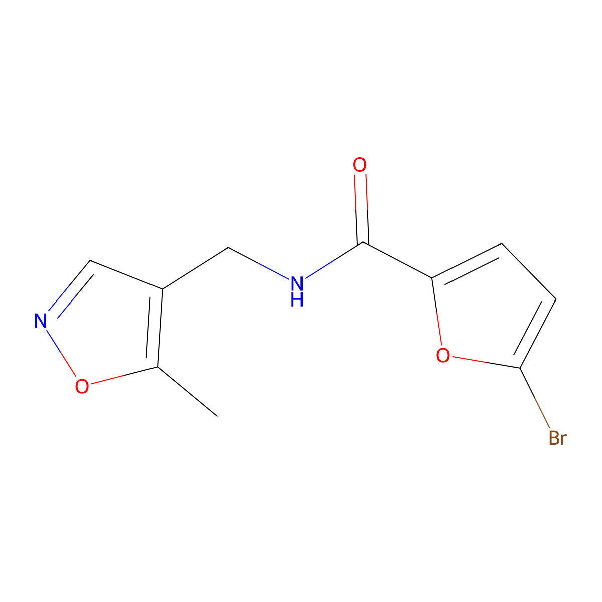 5-bromo-N-((5-methylisoxazol-4-yl)methyl)furan-2-carboxamide molecular structure, CAS 2034404-10-7