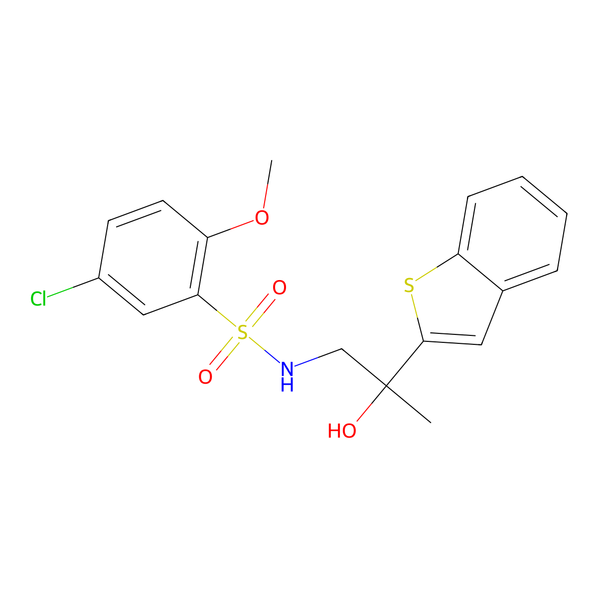N-(2-(benzo[b]thiophen-2-yl)-2-hydroxypropyl)-5-chloro-2-methoxybenzenesulfonamide molecular structure, CAS 2034404-11-8